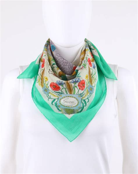 gucci square scarf floral carpet|Gucci scarf with fur trim.